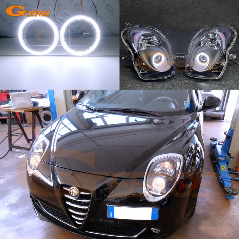 

For Alfa Romeo Mito 955 2008 2009 2010 2012 2013 2014 2015 2016 - 2019 Day Light Ultra Bright COB Led Angel Eyes Kit Halo Rings