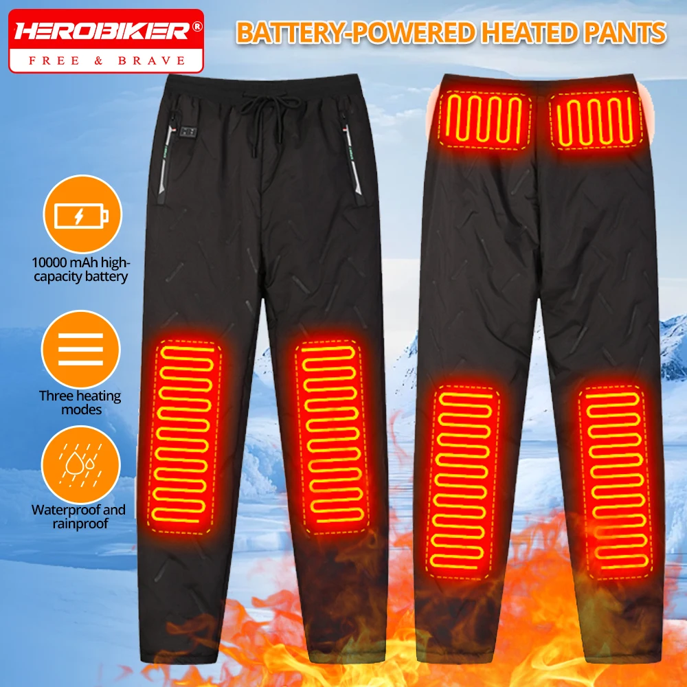 

Winter Thermal Pants Men Women 3 Levels Adjustbale Electric Heating Trouser 10 Heated Zone Waterproof Heated Pants Outdoor Sport