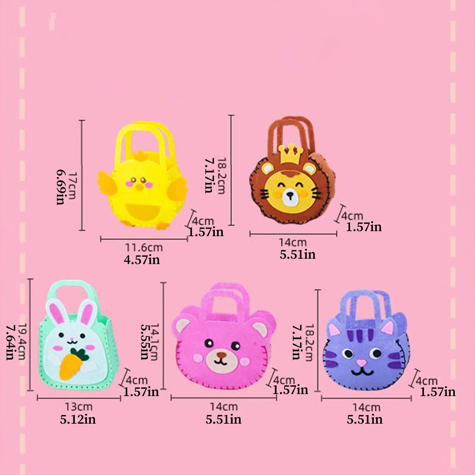 Kit de bolsa de costura diy para iniciantes, conjunto de artesanato, projeto educacional para crianças, amantes de artesanato, sala de aula