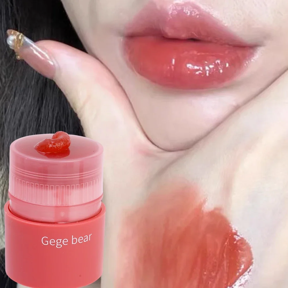 6 Colors Jelly Rose Pink Mirror Lip Gloss Moisturizing Colored Rotate Lip Balm Non Sticky Cup Watery Lip Tint Makeup Cosmetics