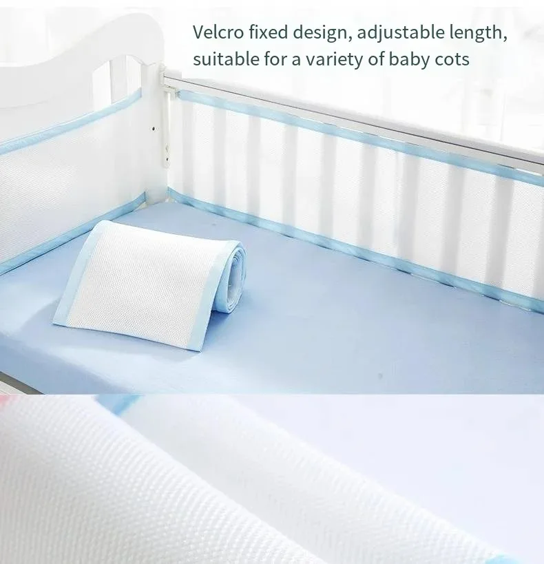 Breathable Mesh Bed Liner Baby Cot Fence Cotton Railing Thicken Bumper One-piece Crib Around Protector Baby Room Decor