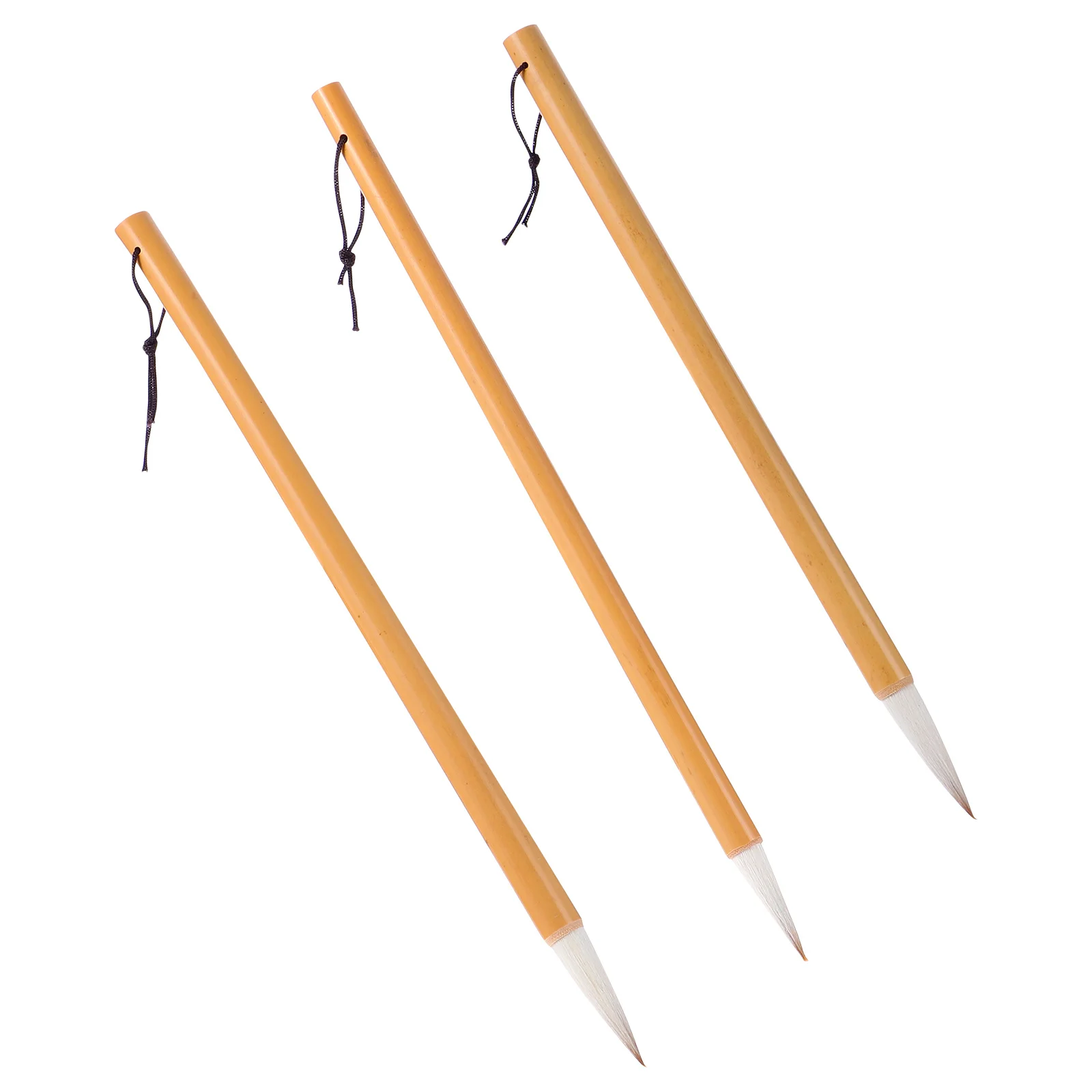 

3Pcs Chinese Calligraphy Brush Set Bamboo Handle Fine Detail Drawing Writing Painting Brushes for Calligraphy Painting Art