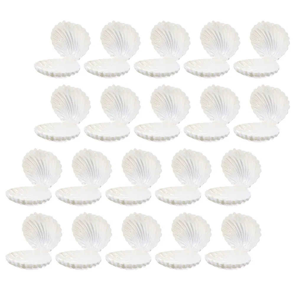 

20 Pcs Pearl Shell Candy Boxes Seashell Shaped Small Containers PP Favor Boxes Party Gifts Wedding Jewelry Packaging