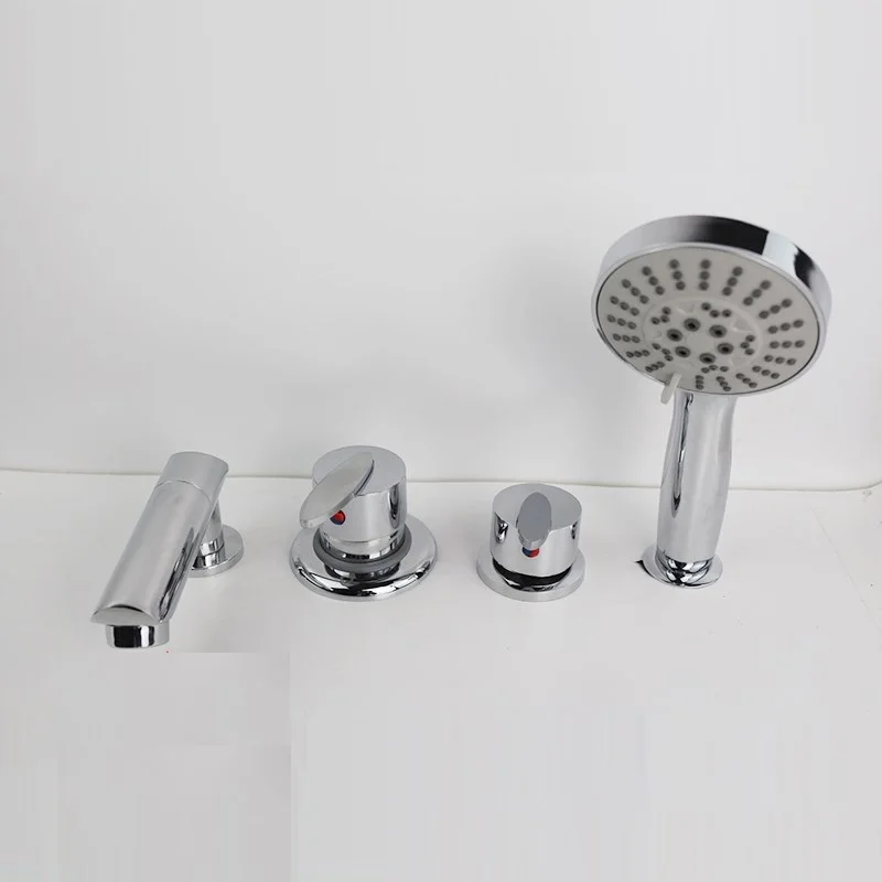 MTTUZK 59# Brass Hot and Cold Split-type Faucet 4 Holes Bathtub Faucet With Hand Shower Simple Bathtub Faucet Shower Faucet