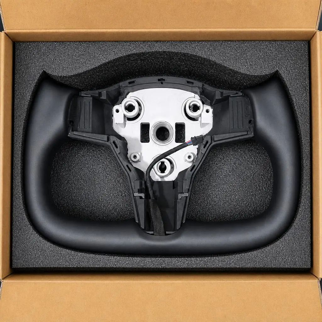 Yoke Steering Wheel For Tesla Model Y 3 2016-2022 Model Y 2020-2024 Heating With Heated Black Car Accessories