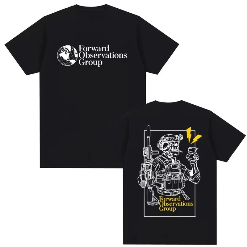 2026 New Family Matching Unisex Oversized Streetwear T Shirt Forward Observations Group Tactical Skull Soldier Graphic Short Tee