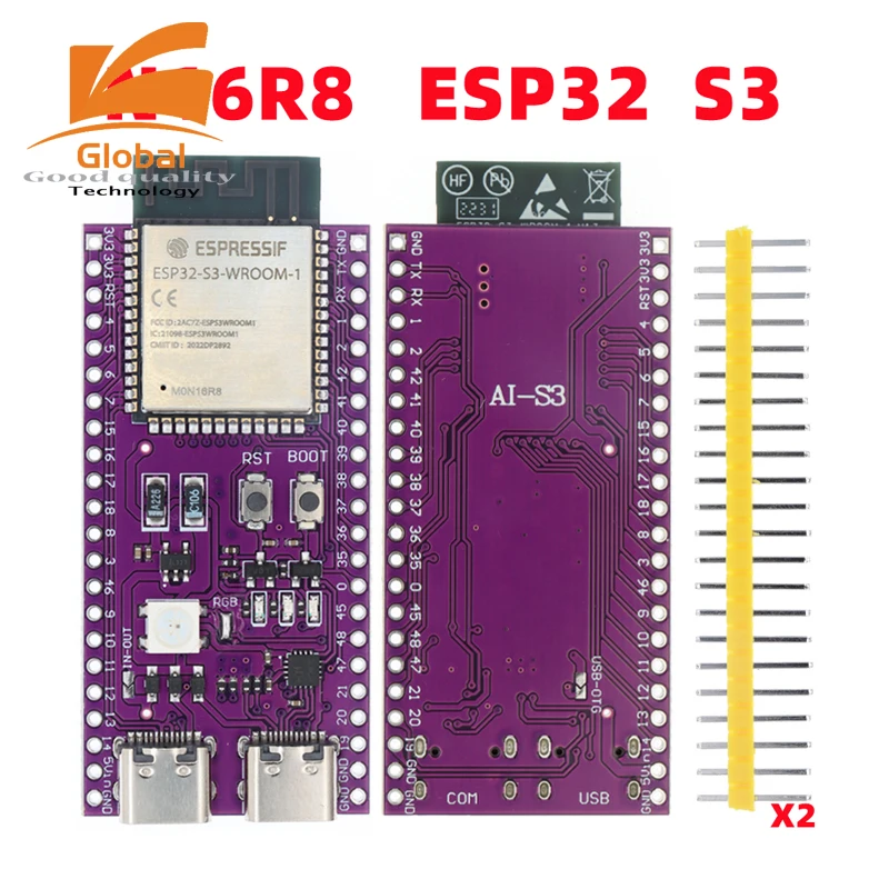 ESP32-C3 ESP32 AI-C3 ESP32-C3-DevKitM-1 ESP32-C3-MINI-1 AI-S3 ESP32-S3 N16R8 ESP32-S3-DevKit C Dual Type-C USB development board