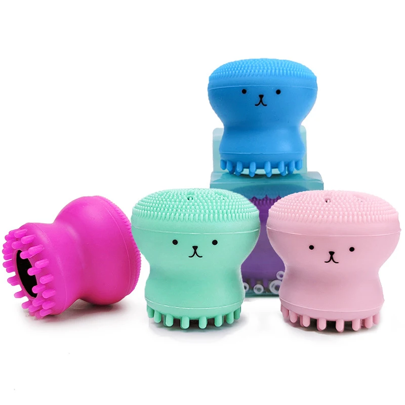 Octopus Facial Brush With Sponge Skin Cleaning Brush Face Cleaner Small Skincare Makeup Tools