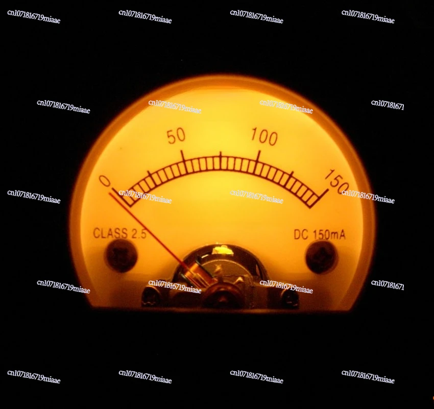 

Black Pointer Ammeter 150MA DC Yellow Classical Backlight EL34 KT66 S52 Round