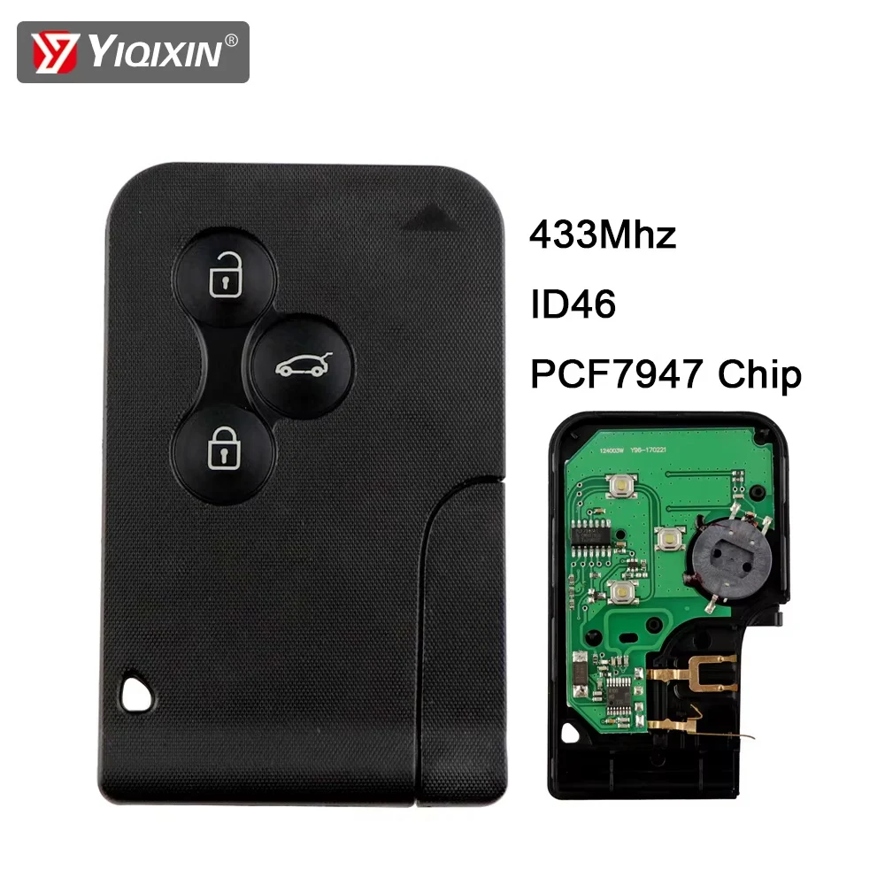 Fernbedienung Smart Card Auto Schlüssel 433 Mhz ID46 PCF7947 Chip Für Renault Clio Logan Megane 2 3 Scenic 2003-2008 3 Tasten Shell Fall Abdeckung