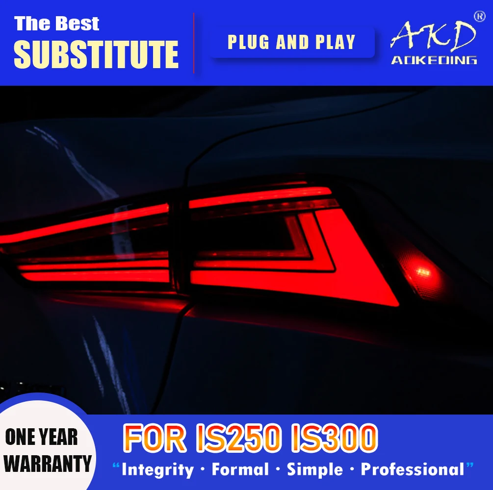 AKD Tail Lamp for Lexus IS250 2013-2020 LED TailLight Is300 Is350 Rear Fog Brake Turn Signal Automotive IS200 Accessories