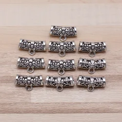 IFOCUS 10pcs/Lot Beads Bails For DIY Jewelry Making Zinc Alloy 19x10x7mm/0.75x0.39x0.28inch