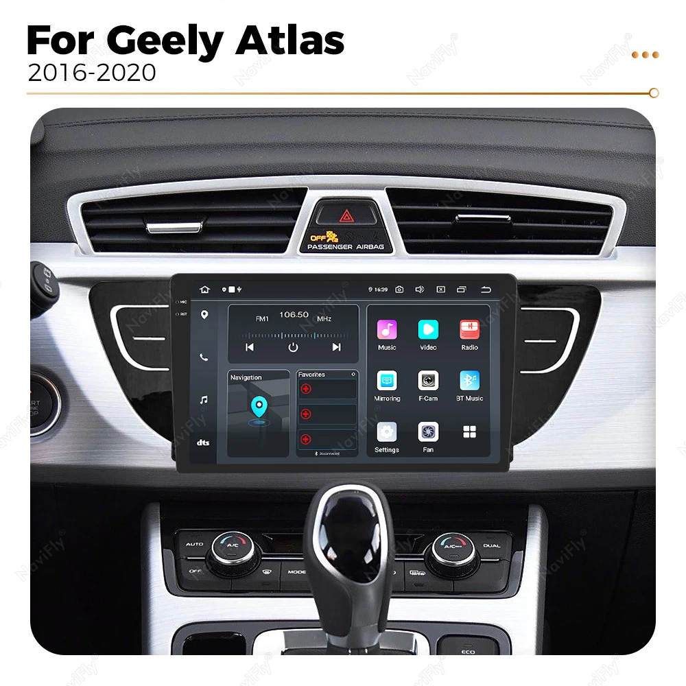 8+256G 2K Android 14 Car Radio For Geely Atlas NL-3 2016 - 2020 Carplay Multimedia Video Player RDS 4G DSP GPS Navigation 2 DIN