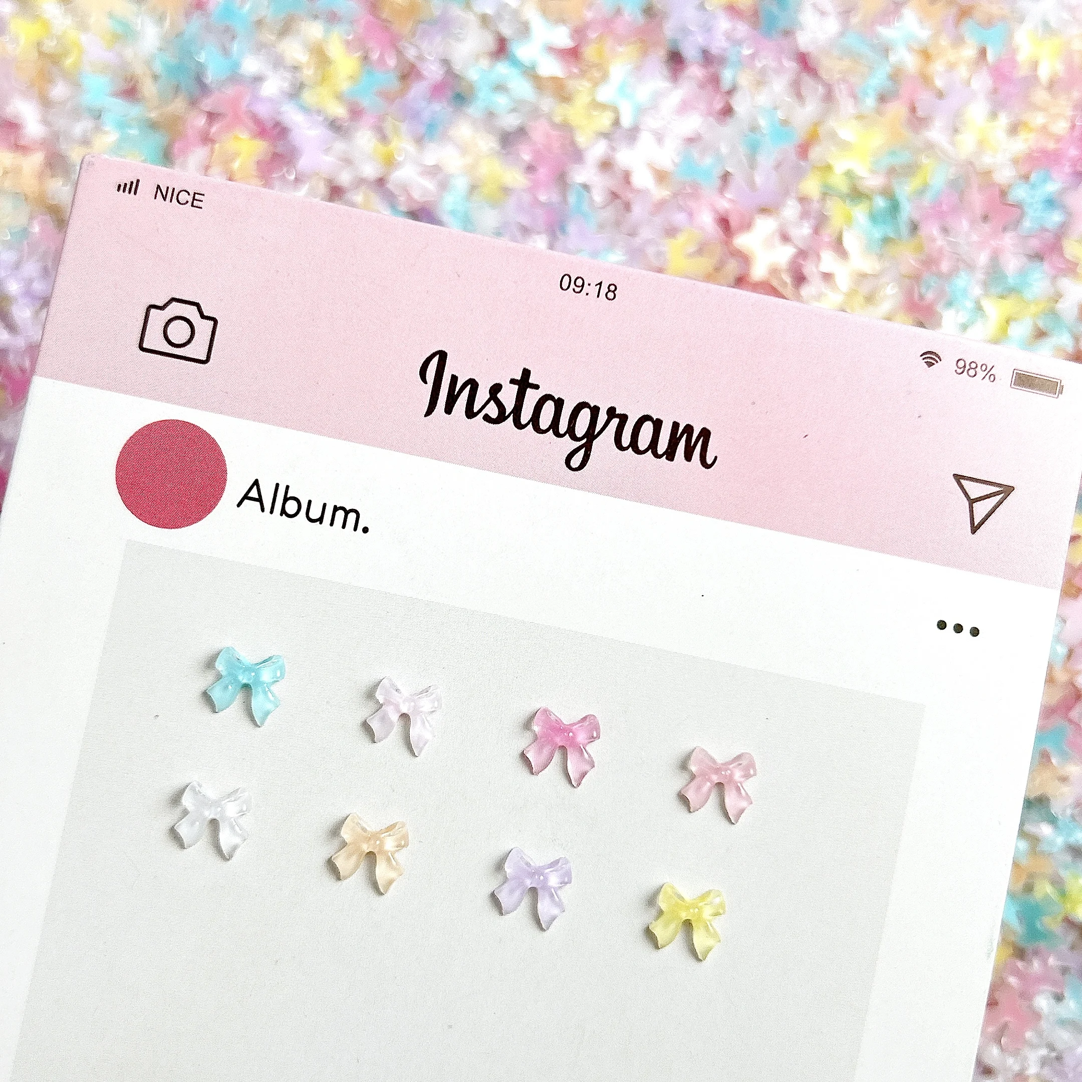 100 Uds Mini lazos de cinta de gelatina dijes para decoración de uñas lazos coloridos translúcidos accesorios de resina para uñas DIY decoraciones para uñas manualidades