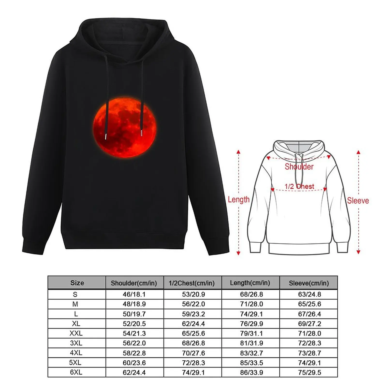 Blood Moon Hoodie ملابس الشتاء ملابس رجالي ملابس جمالية للرجال قميص العرق هوديي الرجال