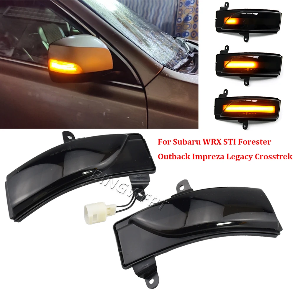 BINGWFPT For Subaru Forester WRX/WRX STI 2015-2018 LED Dynamic Side Mirror Blinker Light Turn Signal Lamp