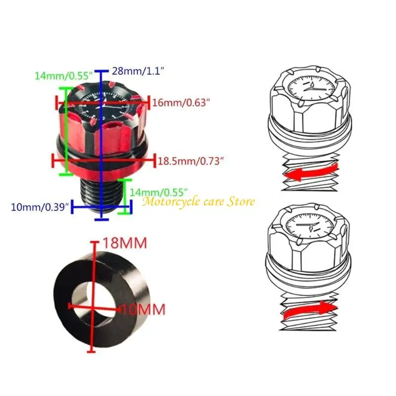 U75F 2 قطعة ثقب دراجة نارية مسامير مقاومة للصدأ العالمي الألومنيوم الرؤية الخلفية المقابس لمعظم دراجة نارية سكوتر