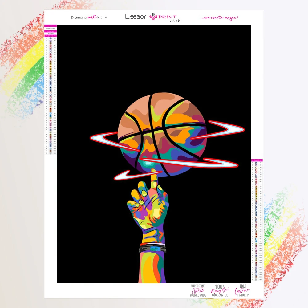 Creative Diamond Painting Basketball And Hand Pop Ar Full Diamond Mosaic Embroidery Cross Stitch Kits Home Decor Gift For Kids