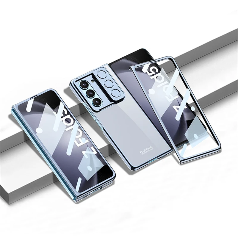 Mirage Sliding Window Case Film, Lntegrated Phone Case for Samsung Galaxy Fold 5 4 3 2, Fall Proof Rear Cover Camera