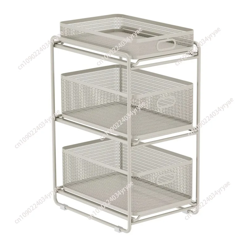 Pull-Out Kitchen Organizer Cabinet Storage Basket for Under Sink/countertop Multi-Tier Dish Rack Space Saving Drawer Baskets