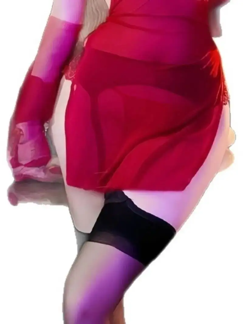 Sexy 2025 Nuovo Cheongsam Uniforme Pigiama Vestito Elegante Esotico SM Maglia di Pizzo Sheer Hot Sexy Donne Mini Vestito 2025 Nuove Magliette E Camicette LN8A