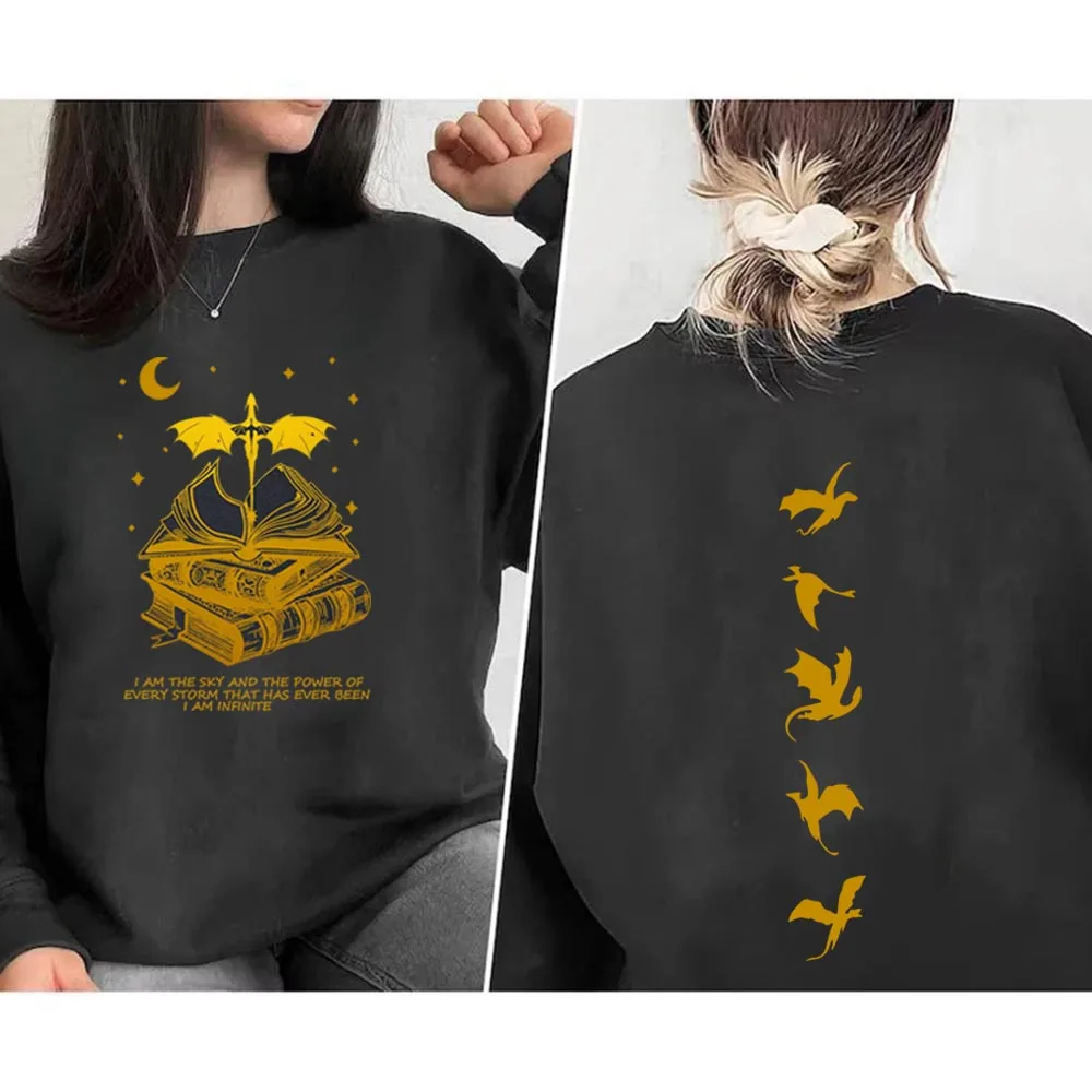 Fourth Wing Double-Sided Hoodie  Basgiath War College Sweatshirt Dragon Rider Hoodie Bookish Sweater Long Sleeve Pullovers