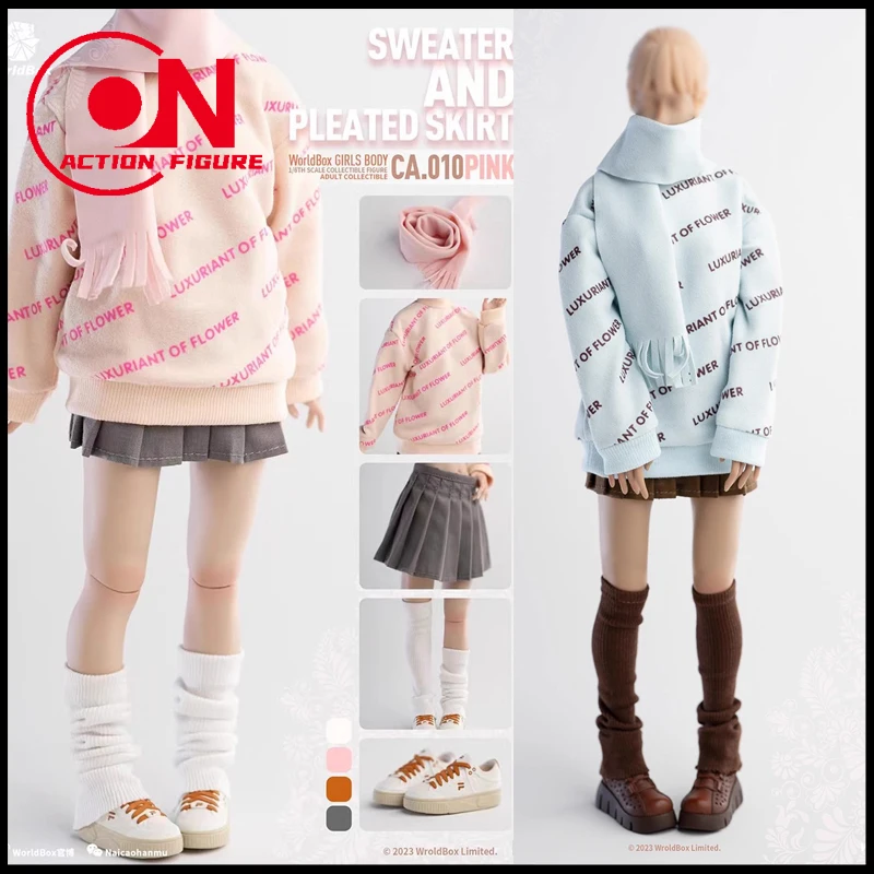 Worldbox CA010 1/6 Winter Girl Clothing Set Sweater Pleated Skirt Model Fit 12\'\' AT201 AT203 Female Soldier Action Figure Body