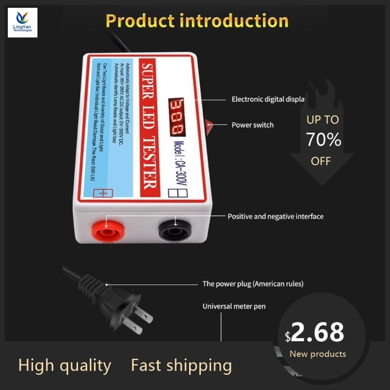 

Top 0-300Volt Manual Adjustment LED Backlight Tester LED Lamp Bead Tester