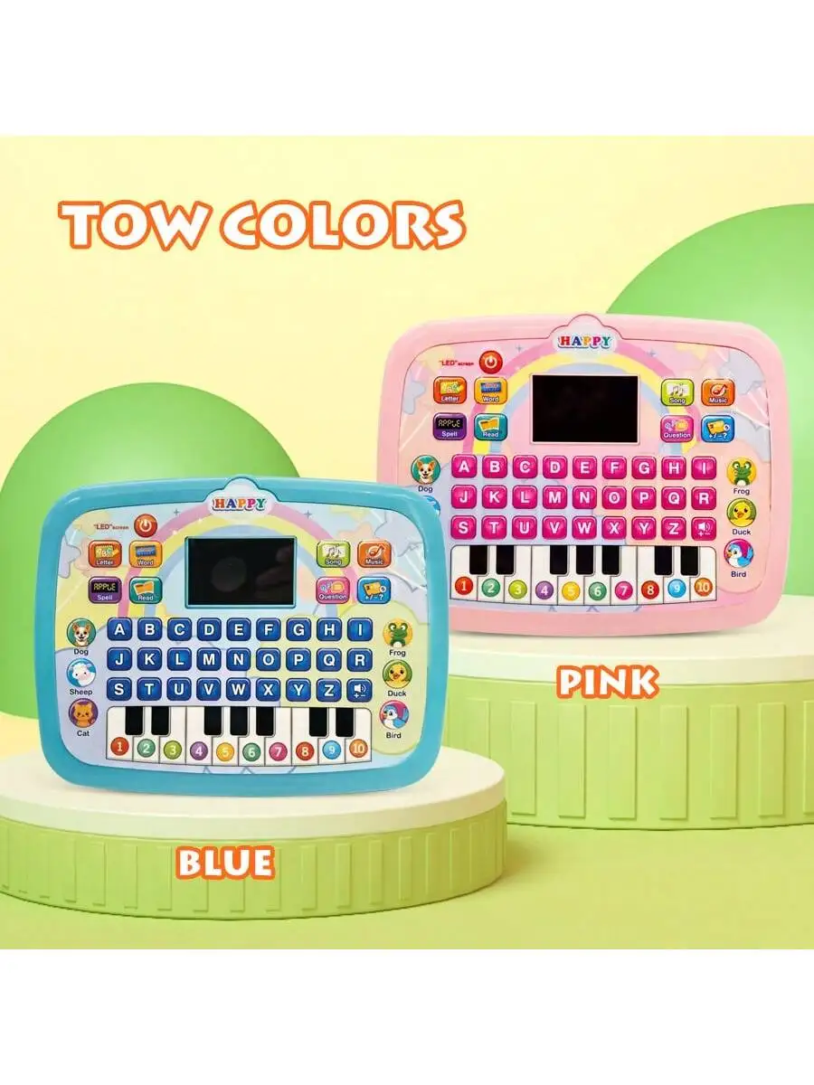 Tablet per bambini Blocco didattico per bambini con insegnare i numeri dell'alfabeto Parola Musica Matematica, Giocattolo interattivo per lo sviluppo precoce per ragazzi e ragazze