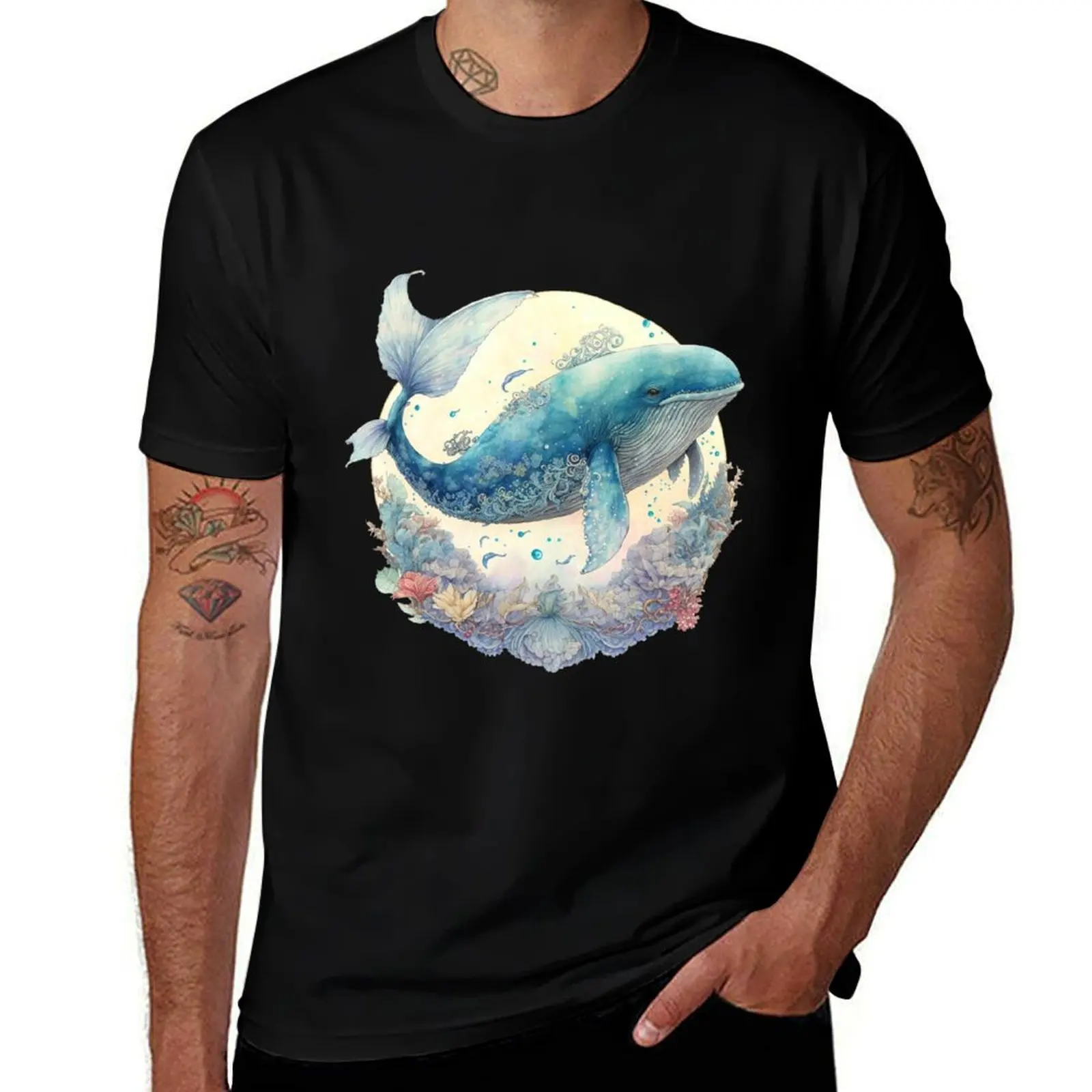 Blue whale T-Shirt baggy shirts sports fans man clothes mens plain t shirts
