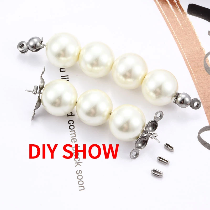 20pcs/lot Beaded Ending Buckle Stainless Steel Jewellery Making Supplies Accessorie DIY Necklace Connetor Fashion Clasp Ornament