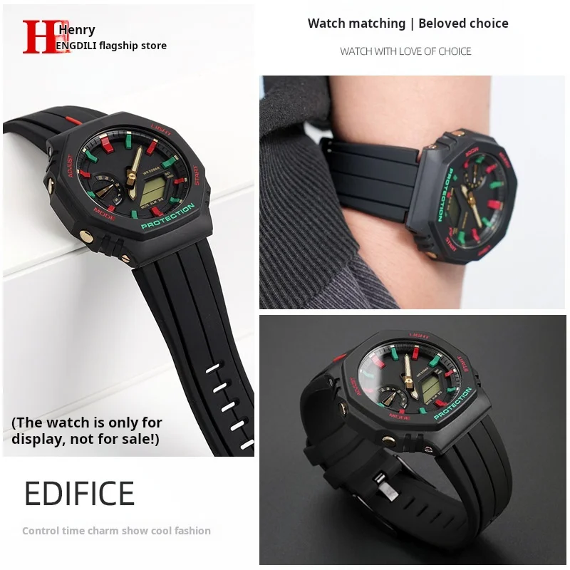 Pulsera de silicona para Casio G-SHOCK GA-2100 correa de silicona GA2100 GA2110 GA-B2100 DW5600 GM5600 correa de reloj de goma reacondicionada para hombres