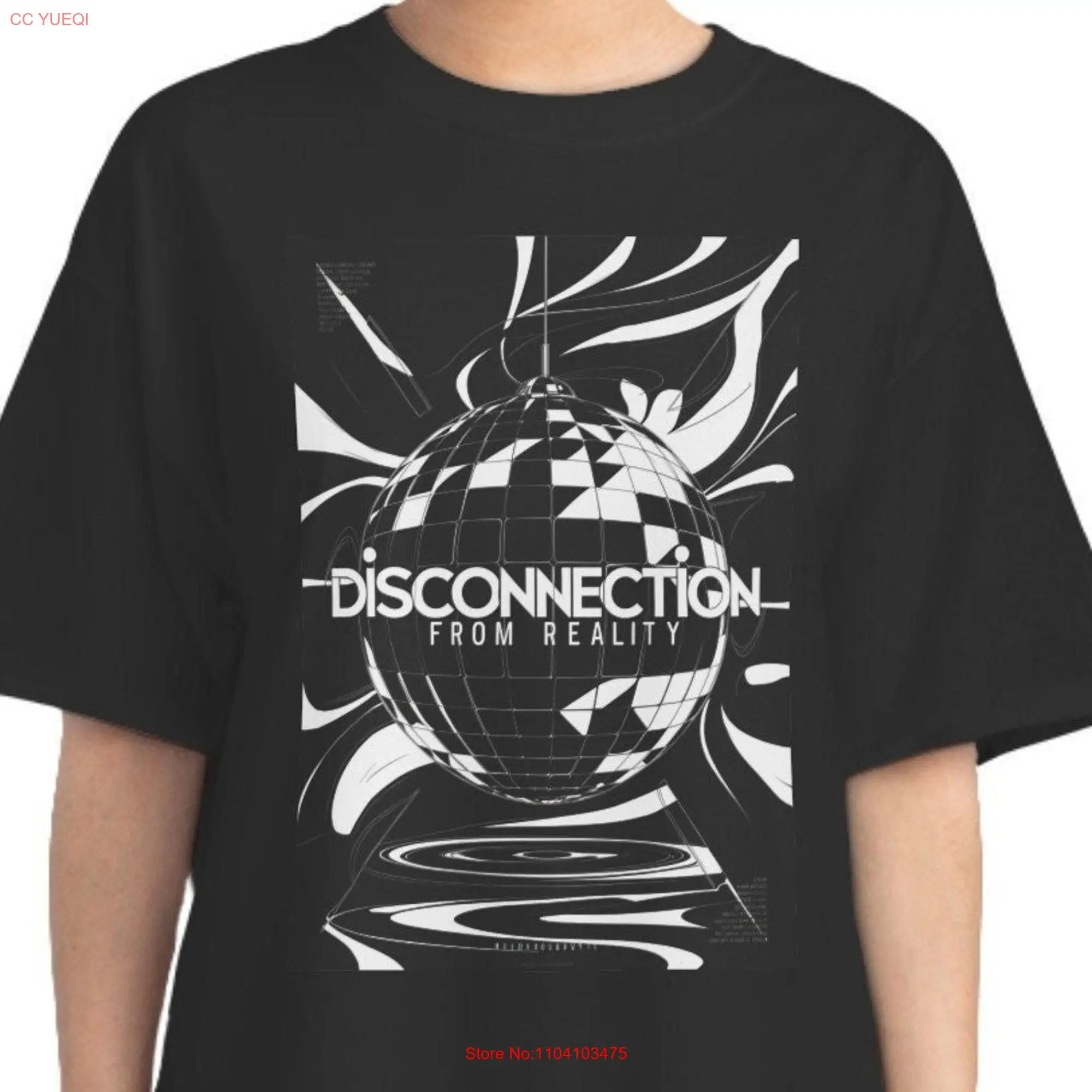 Disconnection from Reality Diamond Typography Disco Ball T Shirt Funny Rave  long or short sleeves