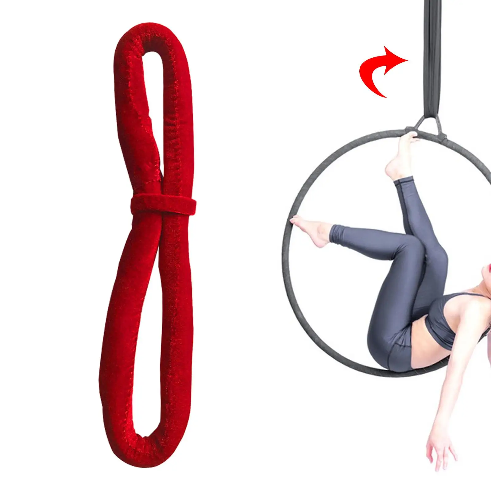 Lyra Aerial Hoop Strap for Yoga Band Dance Acrobatics 15inch Velvet Soft Aerial Circus Durable Assist Tool Hand Loop Strap Noose