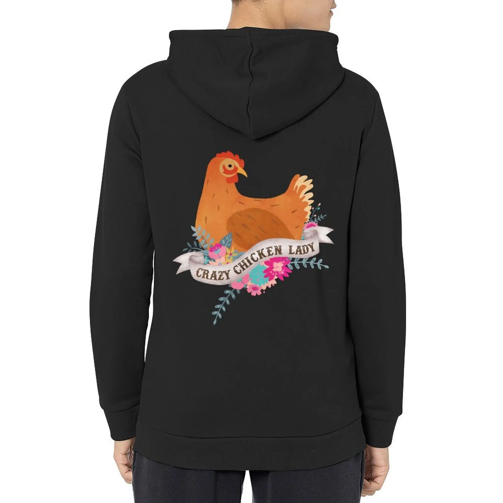 

Crazy Chicken Lady Hoodie anime clothing hooded shirt men's coat men's sweat-shirt set autumn hoodie