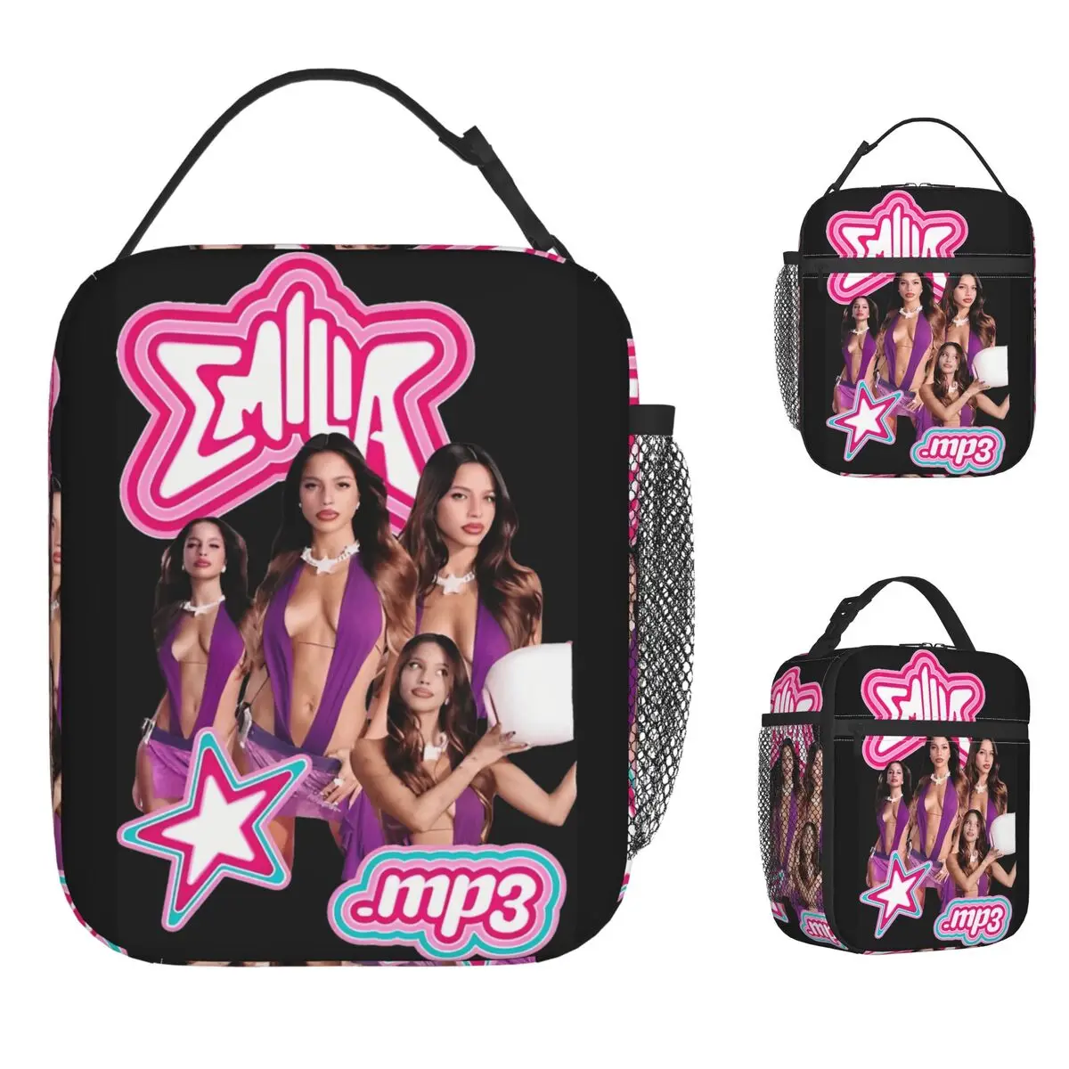 المغني إميليا Mernes MP3 جولة 2025 حقيبة الغداء علب الاغذية للكبار مكتب حقيبة للحفاظ على البرودة المحمولة مقاوم للماء طباعة أكياس الغداء الحرارية