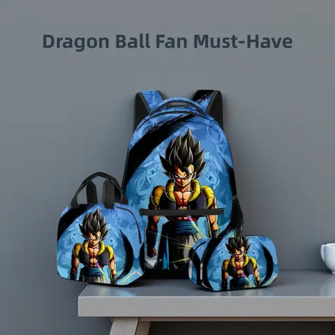 3D-tryck Dragon Ball Stor Ryggsäck Set Goku Super Saiyan GT Z Lunchväska Pennfodral för Pojkar Skolresor Picknick 20L 6 best sales Goku-ryggsäck - №4