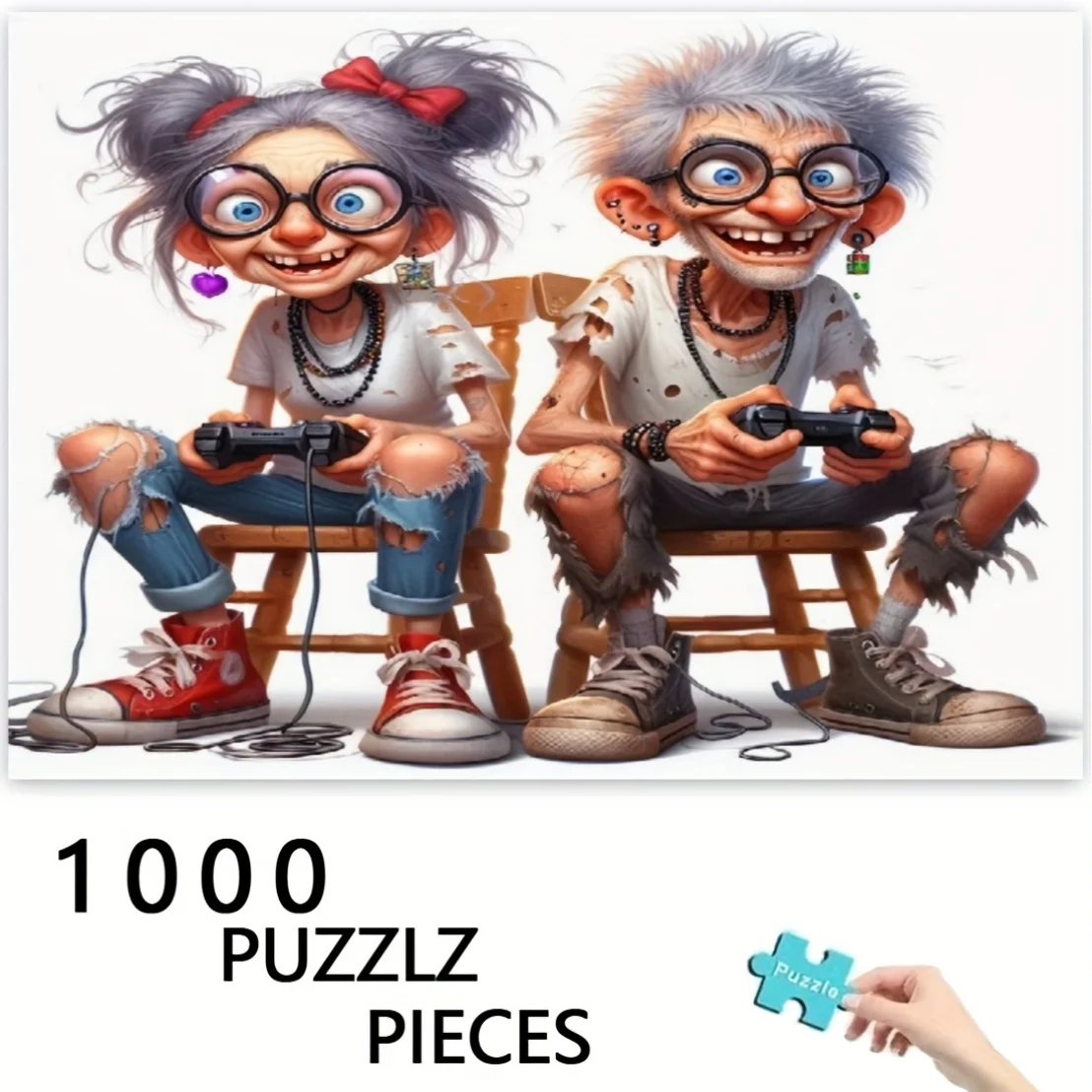 1000ピース レトロゲーム ジグソーパズル 2D漫画キャラクター＆懐かしいビデオゲームアート - 挑戦的な大型パズルセット