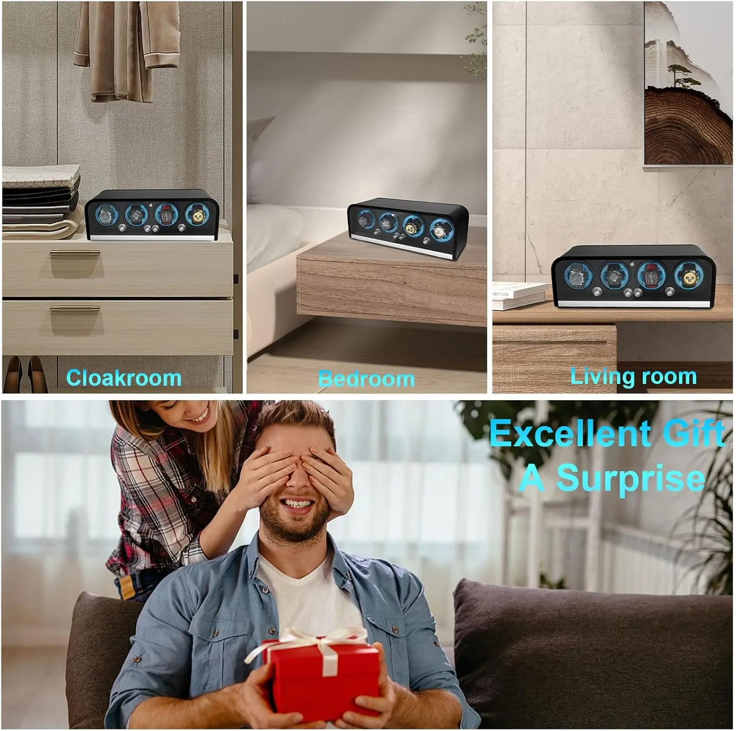 ملفاف ساعة للساعات الأوتوماتيكية، فتحة ملفاف الساعة 1/2/4/8 لرولكس، صندوق اللفاف يستخدم محرك فائق الهدوء، مبيعات المصنع مباشرة