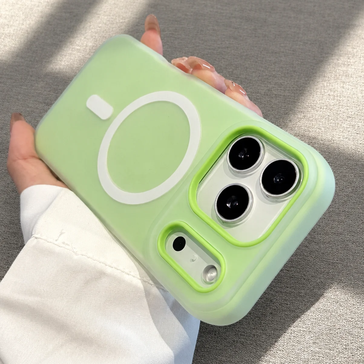 Dopamine 2-in-1 Magnetische Kabellose Ladehülle Matte Stoßfeste Abdeckung für iPhone 11 12 13 14 15 16 17 Pro Max 16 15 14 Plus Air