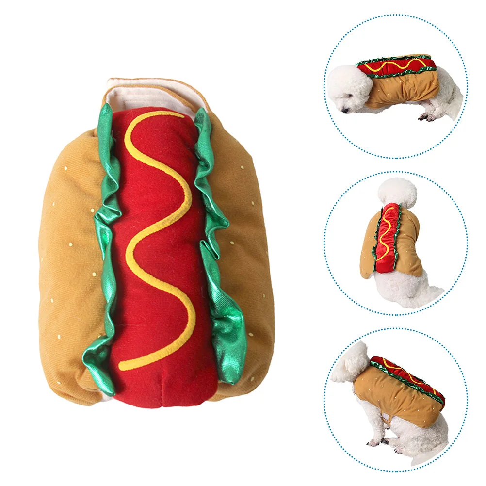 

Decorate Pet Transformation Costume Man Big Dog Clothes Food Costumes Hot Dogs Large Polyester Leisure Outfit