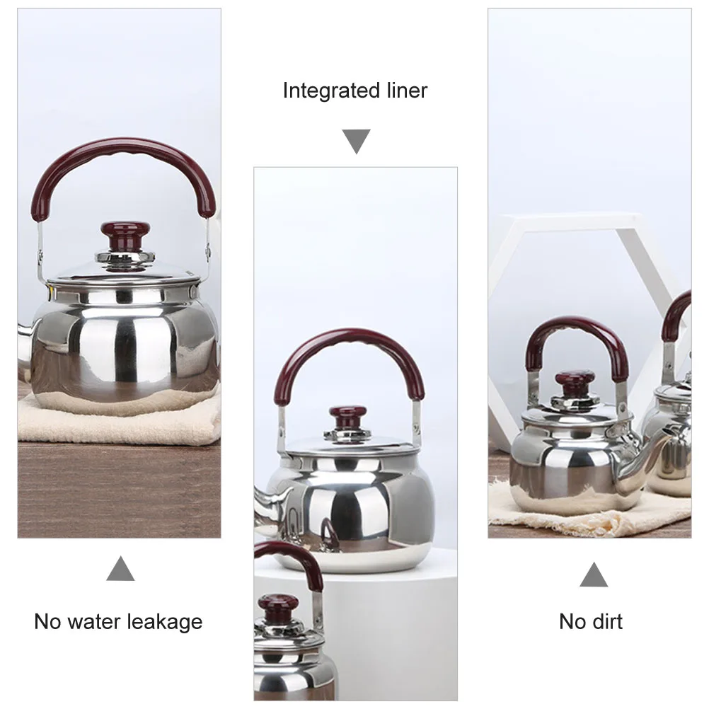

Stainless Steel Tea Kettle Ergonomic Spout Non Handle Boiling Kettle for Home Outdoor Size Water Pot