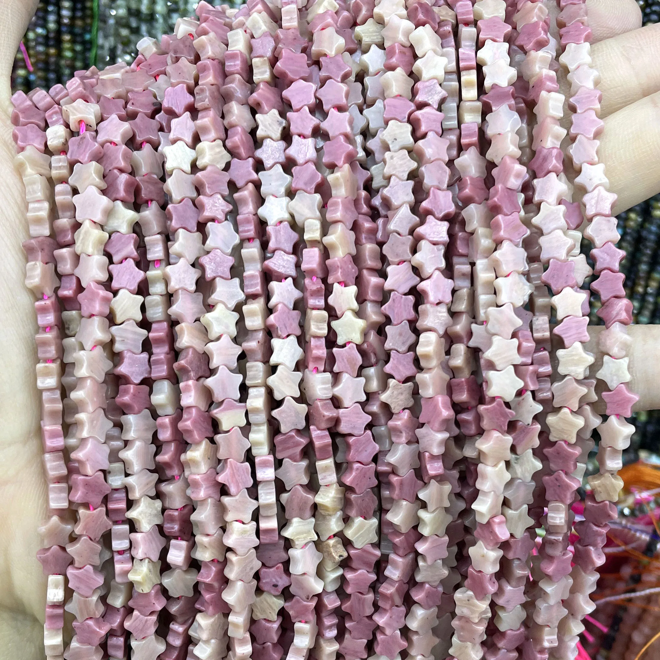 6MM Natural Star Shape Agates Quartz Amazonite Jades Aventurine Loose Spacer Beads For Jewelry Making DIY Bracelet Necklace