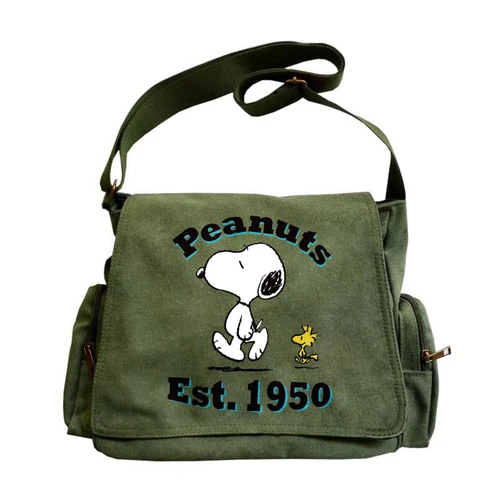 Nuevo bolso de hombro con tema de Snoopy, bolso de mujer de gran capacidad, bolso cruzado de lona con estampado de Snoopy, bolso mensajero con múltiples bolsillos, bolso de viaje