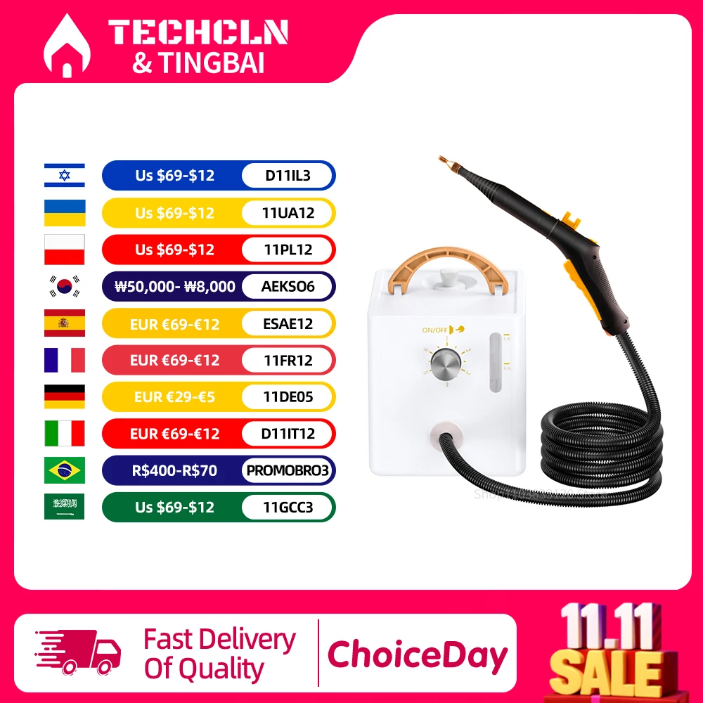 2600W Electric High Temperature and Pressure Steam Clean, 1000ml Large Capacity Water Tank, 6 - Speed Adjustable Pressure