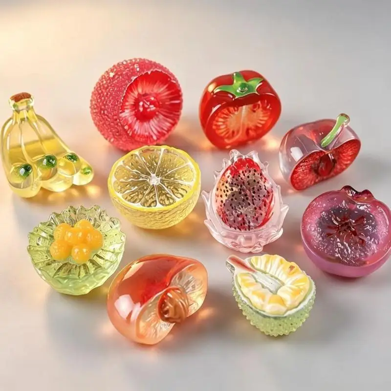 Transparent Fancy Fruit DIY Decoration Accessories 10PCS Half Cut Lemon Bayberry for Outdoor Garden Party Wreath Decor