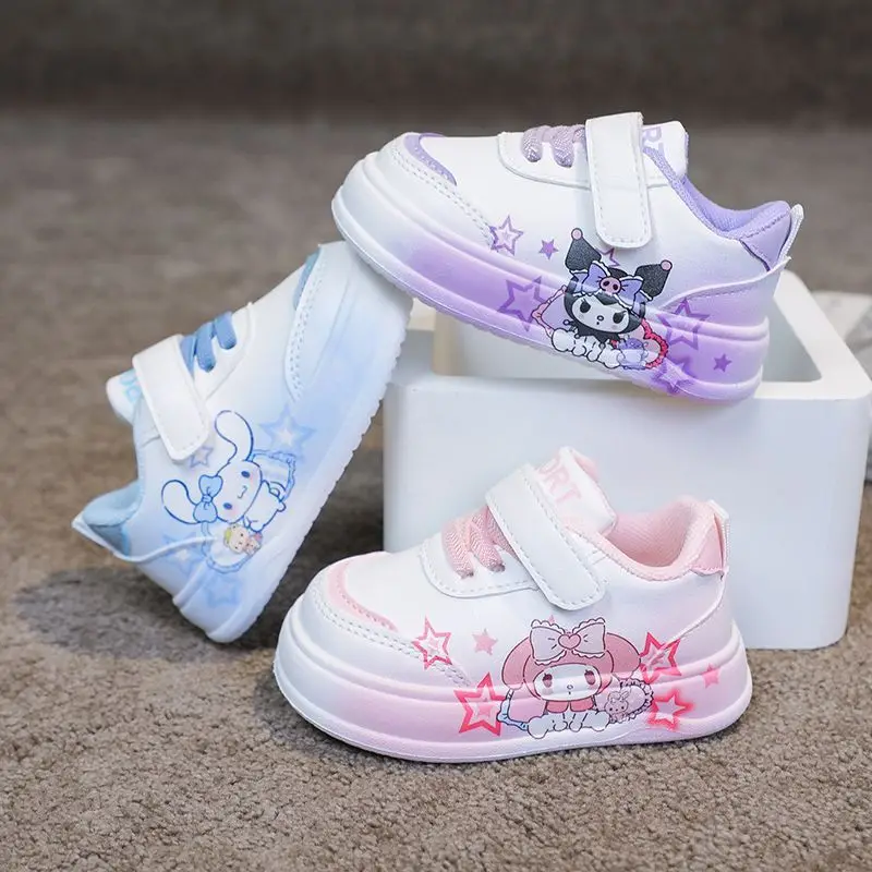 

Sanrio Anime Kuromi Girls' Spring and Autumn Fashion Cartoon Board Shoes Baby walking soft soled non slip casual sports shoes