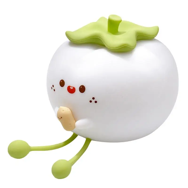 Squishy Lamp Adorable Persimmon Multi-Color Lamp 3 Level Dimmable Touch-Sensitive Rechargeable Night Light For Kids Soothing