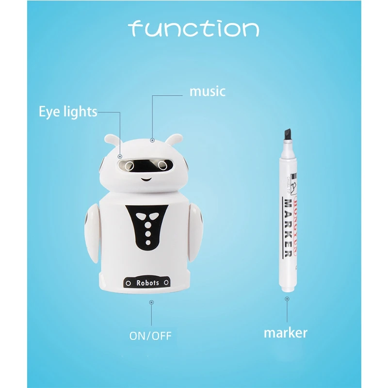 Siga cualquier línea dibujada, bolígrafo mágico, ratón inductivo, modelo de Robot de vaca, juguete para niños con sonido y luz, regalo para niños