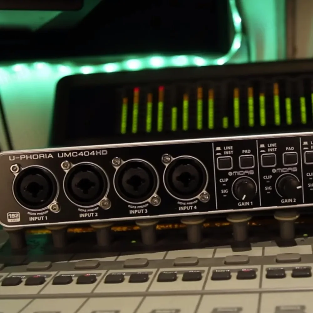 Professional Audio Interface USB Sound Card 4 In 4 Out for Recording Studio External UMC404HD